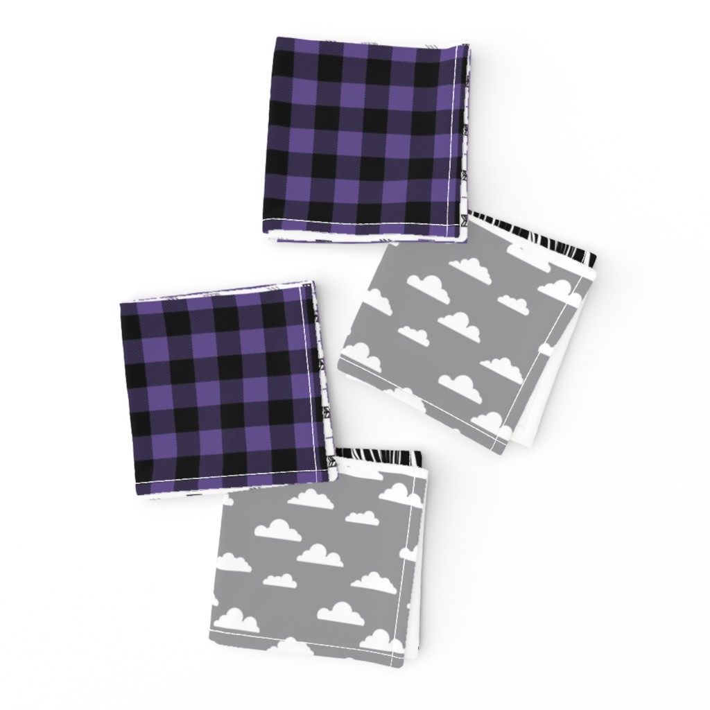 Happy Camper//Purple - Wholecloth Cheater Quilt