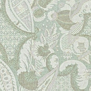 Jacobean Floral Lace - Green