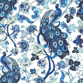 Chinoiserie Blue with yellow flowers Regency