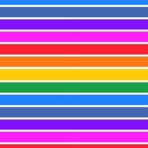 Bright pastel rainbow and white stripes - mini