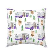 Purple Watercolor Campers - Large Scale