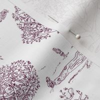 Tire Swing Toile in white/cranberry