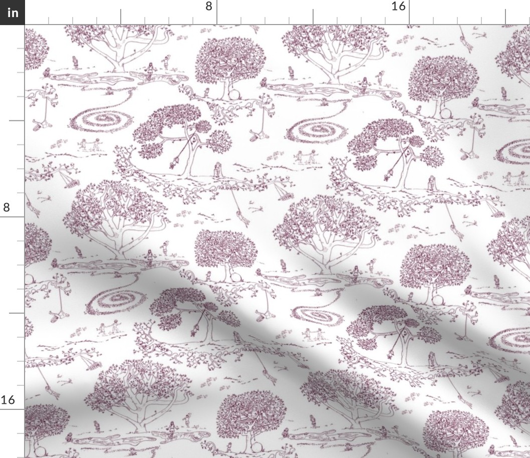 Tire Swing Toile in white/cranberry