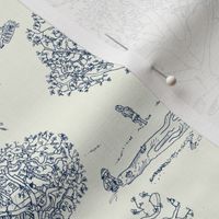 Tire Swing Toile in cream/navy