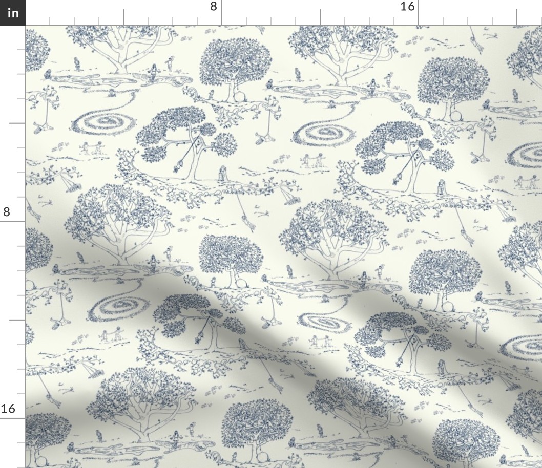 Tire Swing Toile in cream/navy