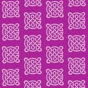 Celtic knots in pink on a magenta background 