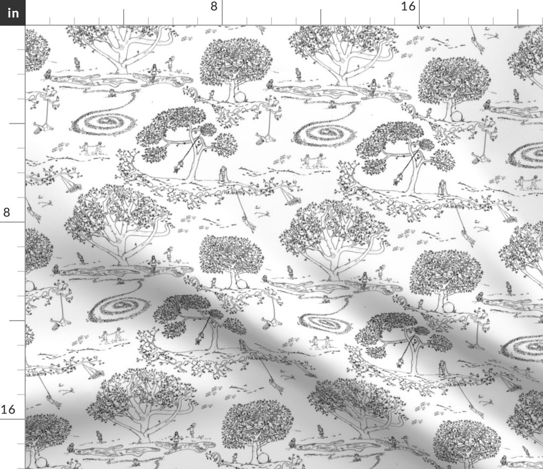 Tire Swing Toile in white/black