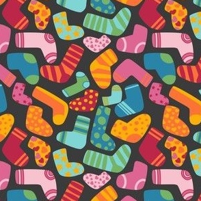 Colorful fun socks pajama collection gray