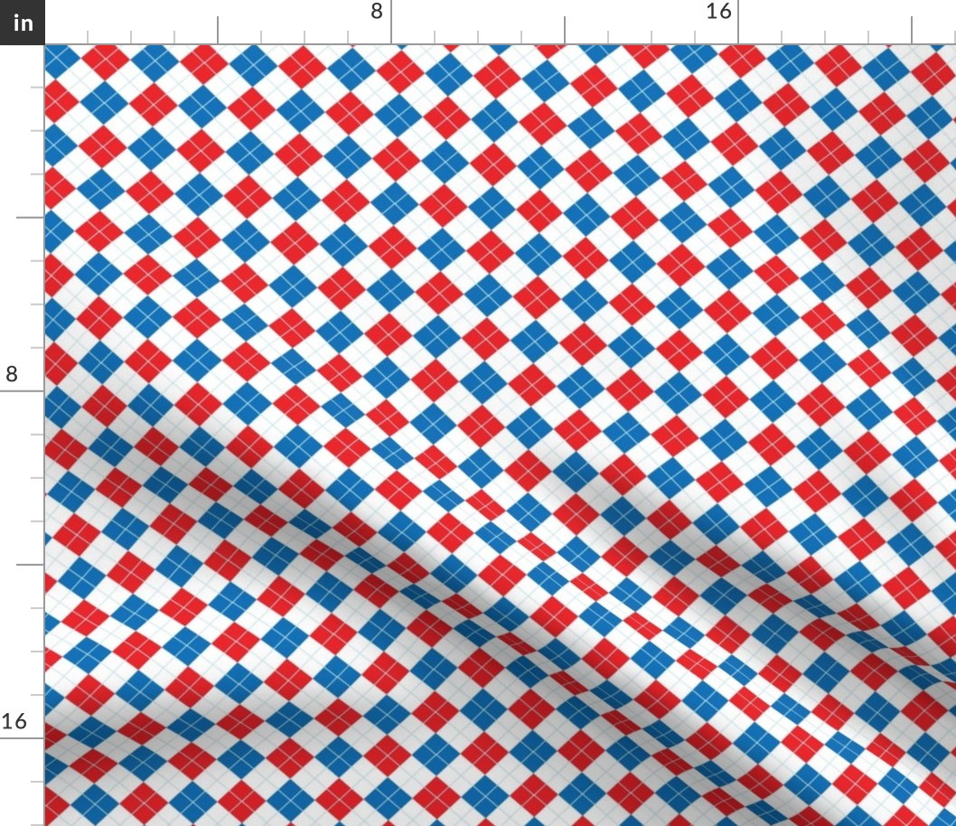 Red and Blue Argyle