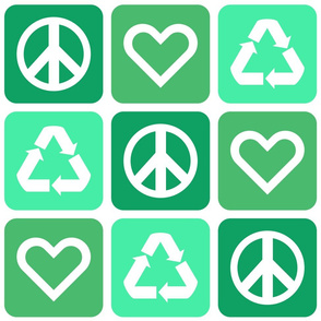 Peace. Love. Recycle. 2.0 (XL) | Spearmint