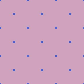 Polka Dot - Blue on Mauve