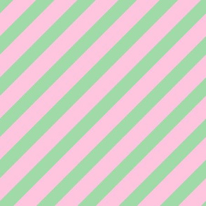 Diagonal stripe Pink and Mint Medium scale