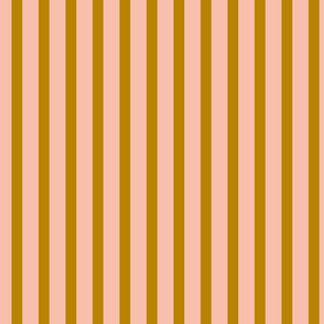 Peach pink and Golden khaki Stripes Medium scale