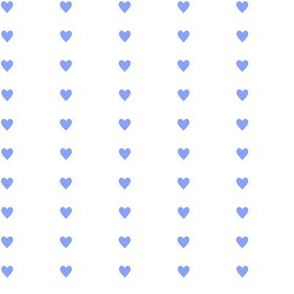 Line of blue hearts