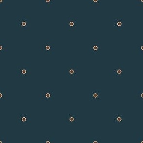 Polka Dots - Brown on Dark Teal