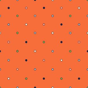 Polka Dots - Multi on Orange