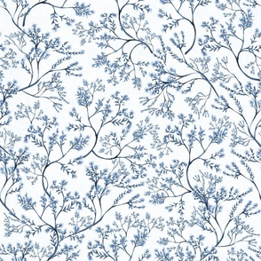 Chinoiserie Wild Flowers (White) - Small Scale