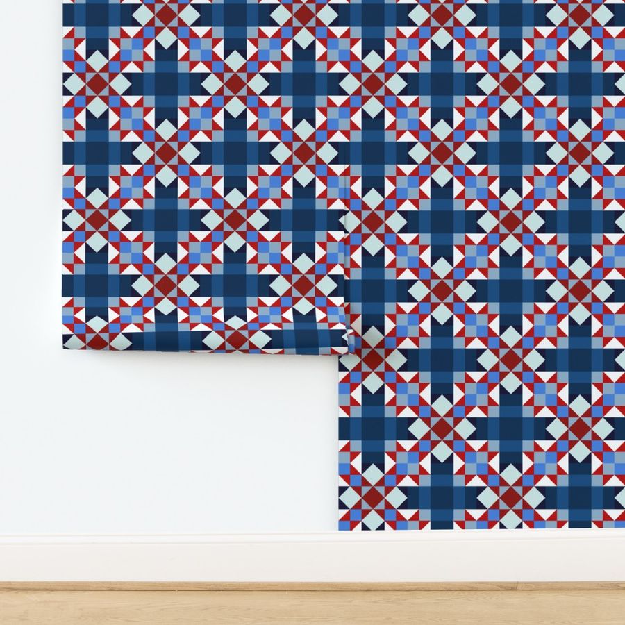 Patriotic Star Chains Quilt (#2)