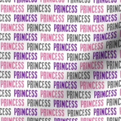 (1.5" wide) princess - pink/purple/grey on white - LAD21