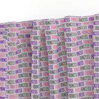 (1.5" wide) princess - pink/purple/grey on grey - LAD21