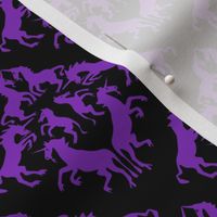 Custom Unicorn Damask Purple on Black