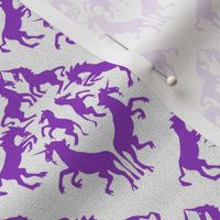 Custom Unicorn Damask Purple on Dashed Texture White