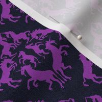 Custom Unicorn Damask Purple on Dashed Texture Dark