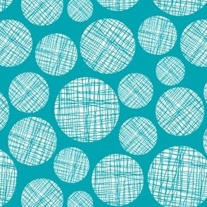  Blue White Mix of Circles with Burlap Texture