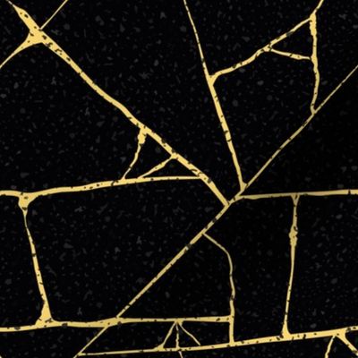 Kintsugi  Gold Black Craquelure