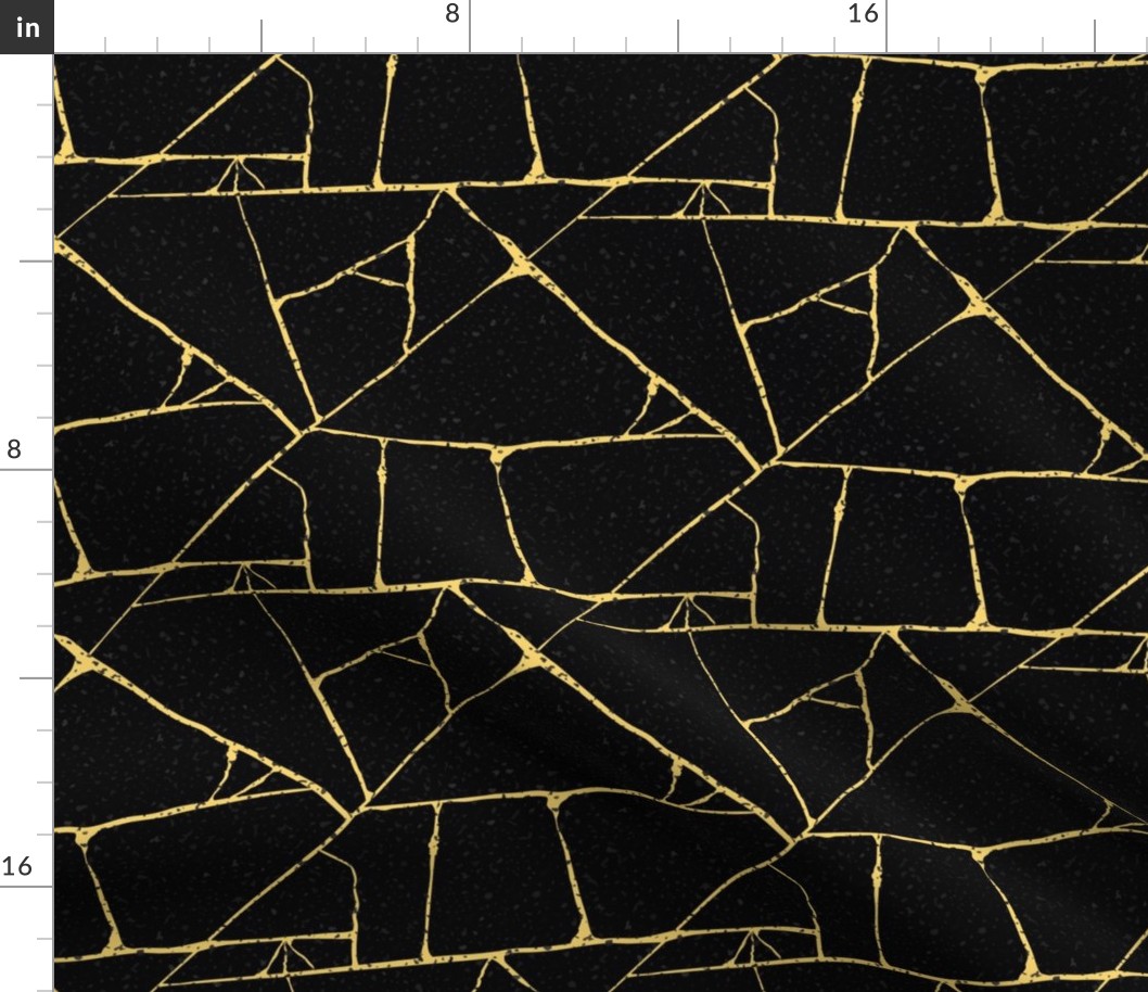 Kintsugi  Gold Black Craquelure