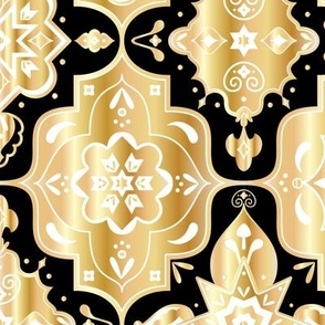 Gold Metallic Marrakech Lantern Tiles // © ZirkusDesignTurquoise and Gold Geometric Moroccan Style Print // Wallpaper