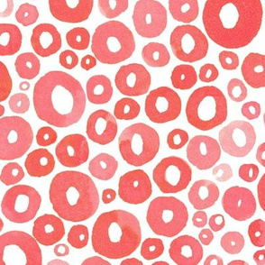 Blush Coral Watercolor Abstract Circle O's Texture // © ZirkusDesign Pulse, Painting, Triangles, Pyraminds, Pink, Red, Orange, Textural, Wallpaper 