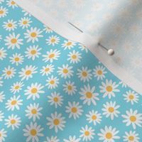 TINY daisy print fabric - daisies, daisy fabric, baby fabric, spring fabric, baby girl, earthy - aqua