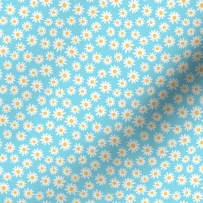 TINY daisy print fabric - daisies, daisy fabric, baby fabric, spring fabric, baby girl, earthy - aqua