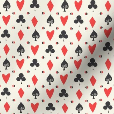 alice in wonderland cards fabric // card suits, spade, heart, diamonds, clover