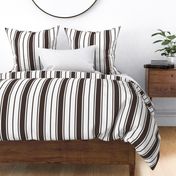 Brown and White Vertical French Stripe