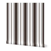 Brown and White Vertical French Stripe