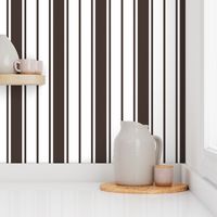 Brown and White Vertical French Stripe