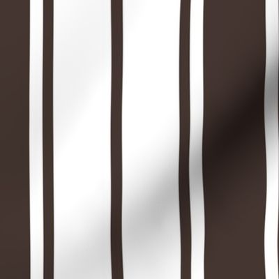 Brown and White Vertical French Stripe