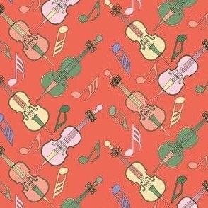 Cellos Music Notes Warm Color