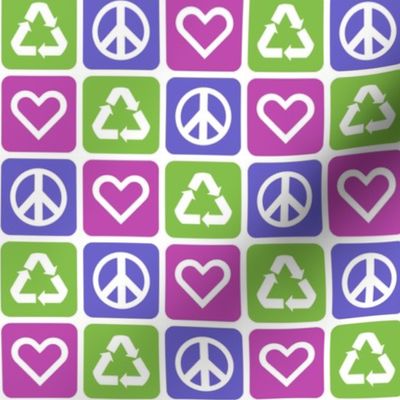 Peace. Love. Recycle. 2.0 (1/2 scale) | Multi Berry