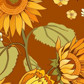 70s Sunflower vintage small flowers