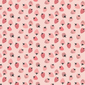 Strawberry Pink Fabric Wallpaper and Home Decor  Spoonflower