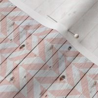 Pink Chevron on Shiplap  -small scale