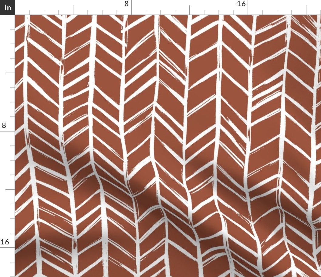 Organic chevron on rust red