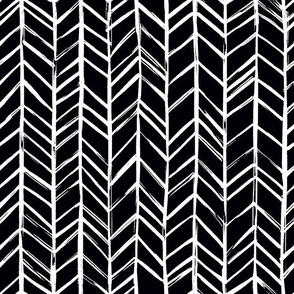 black and white hand-drawn chevron 