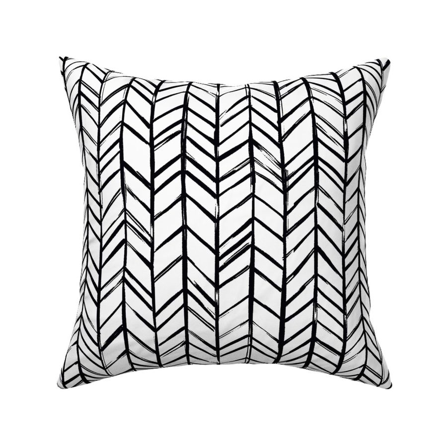 black and white hand-drawn chevron  white