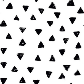 small black  triangles white background