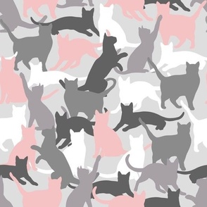 Camouflage cats grey and blush pink