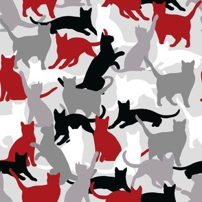 Camouflage cats gray red